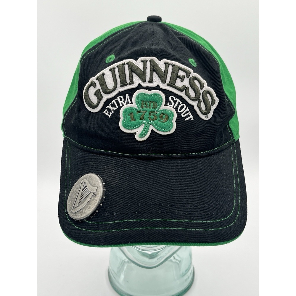 Guinness SnapBack Hat With Bottle Opener Irish St Patricks Day Black And Green